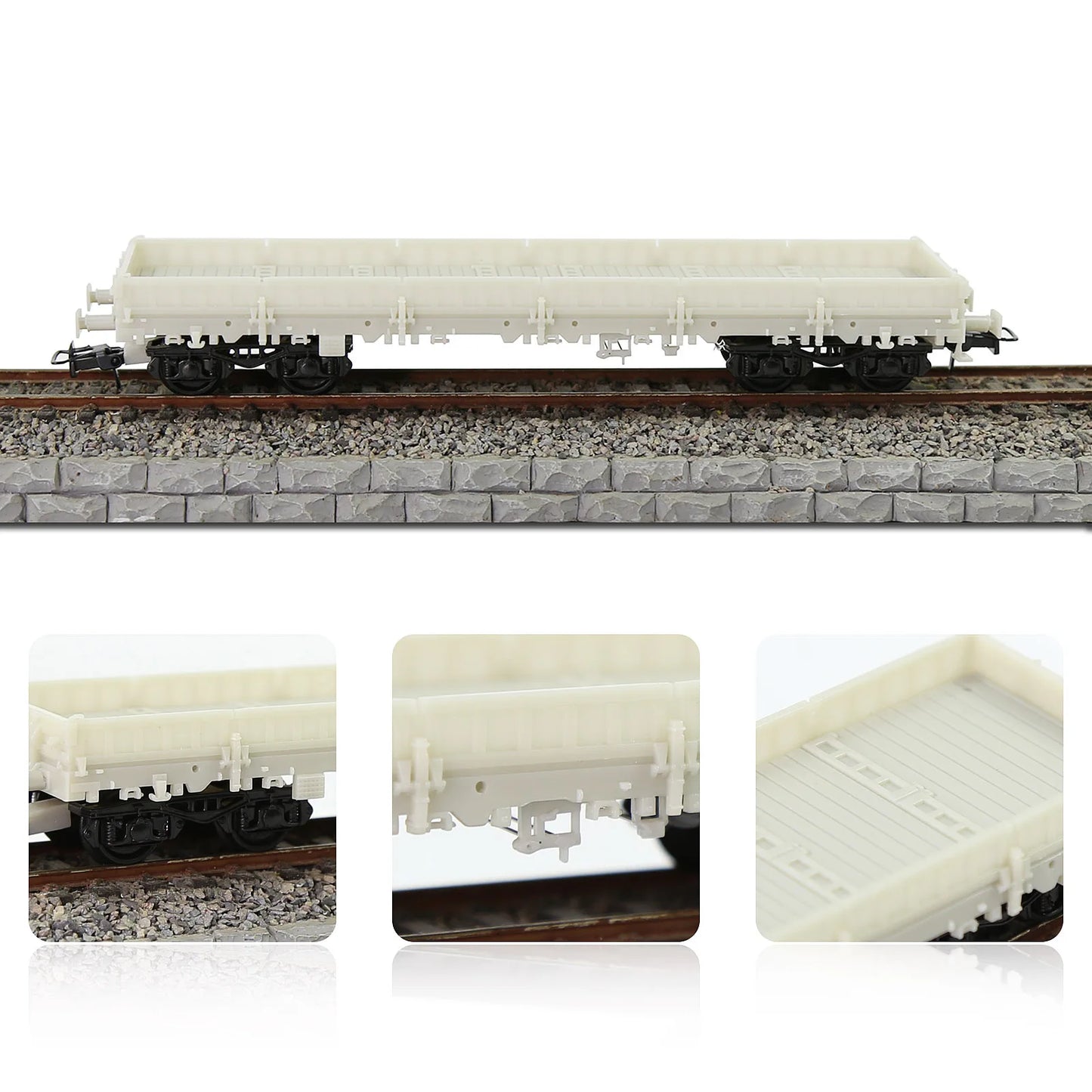 Evemodel 1pc HO Scale 40' Low-side Car Unassembled Blank 1:87 Model Wagon C8764JJ