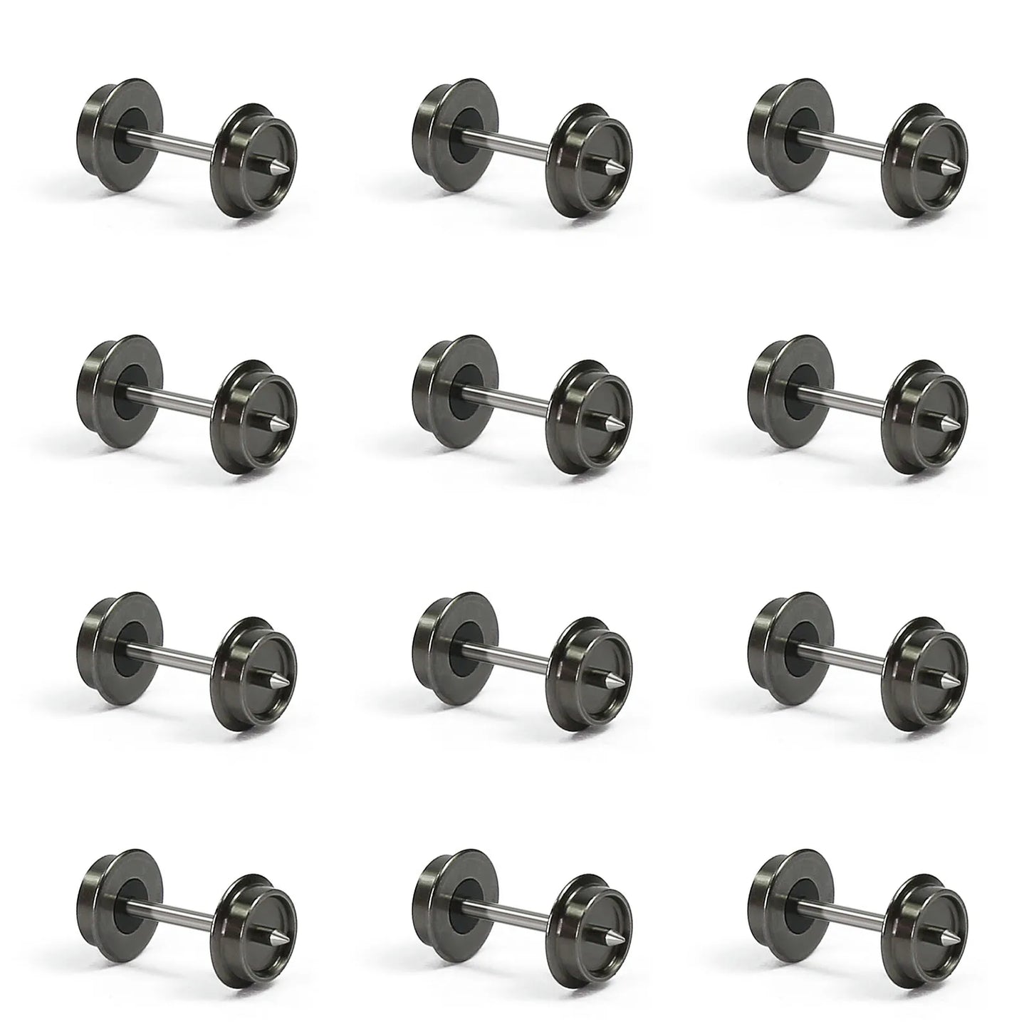 Evemodel Wheelset 12pcs N Scale 1:160 33" Metal DC Wheels Metal Axle for Model Trains Trucks HP05150