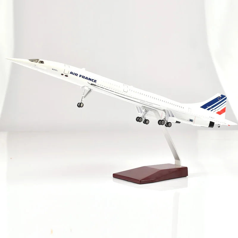 50cm Resin Diecast Air France Concorde With Light & Wheel  Plane Model Airplane Model Aircraft