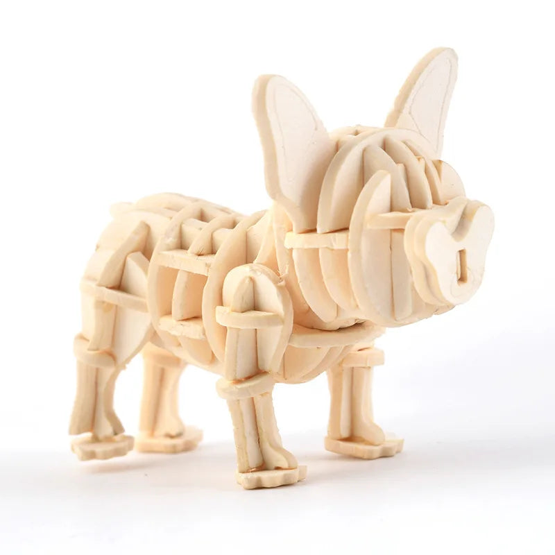 DIY Wooden Puzzle Model Animal Montessori Toys for Children Crafts Dachshund Skeleton Assembly Gifts Set for Kids Adults Teens