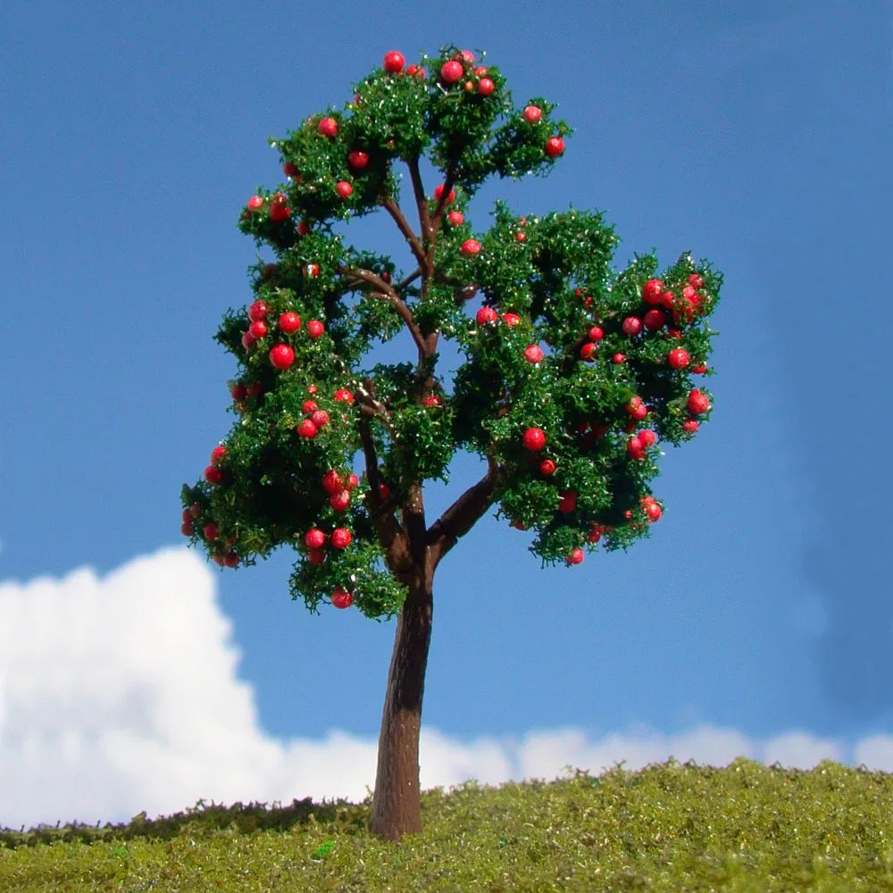 Evemodel O Scale 1:50 Pagoda Trees with Red Yellow Fruits 11CM Model Railroad Landscape (Pack of 10)