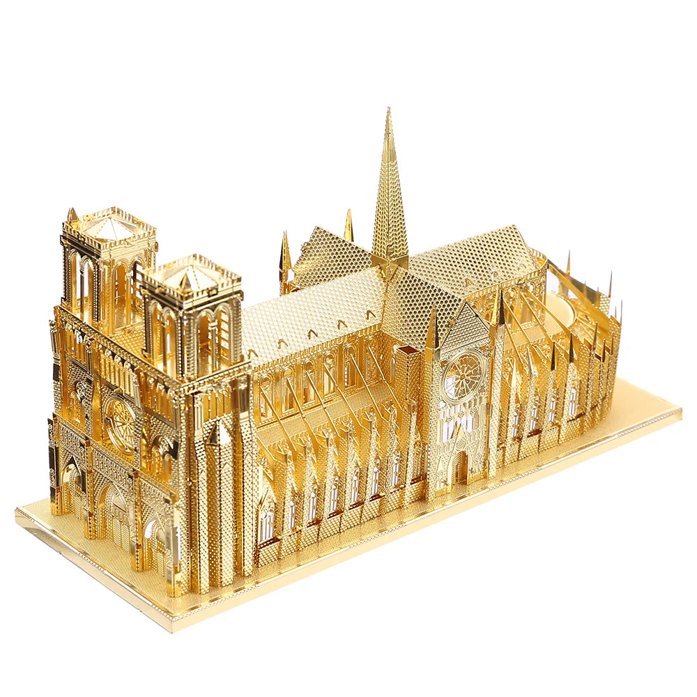 Piececool 3D Metal Puzzle Notre Dame de Paris Model Building Kits DIY Jigsaw Teens Toys for Brain Teaser