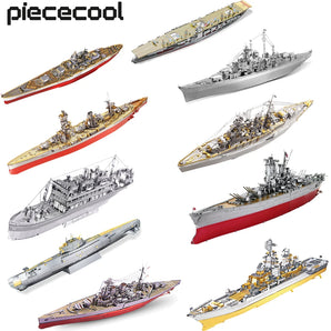 Rompecabezas 3D de Piececool: Kits de modelos de acorazados de metal HMS Hood Richelieu, modelo de barco, juguetes de rompecabezas para adolescentes, rompecabezas