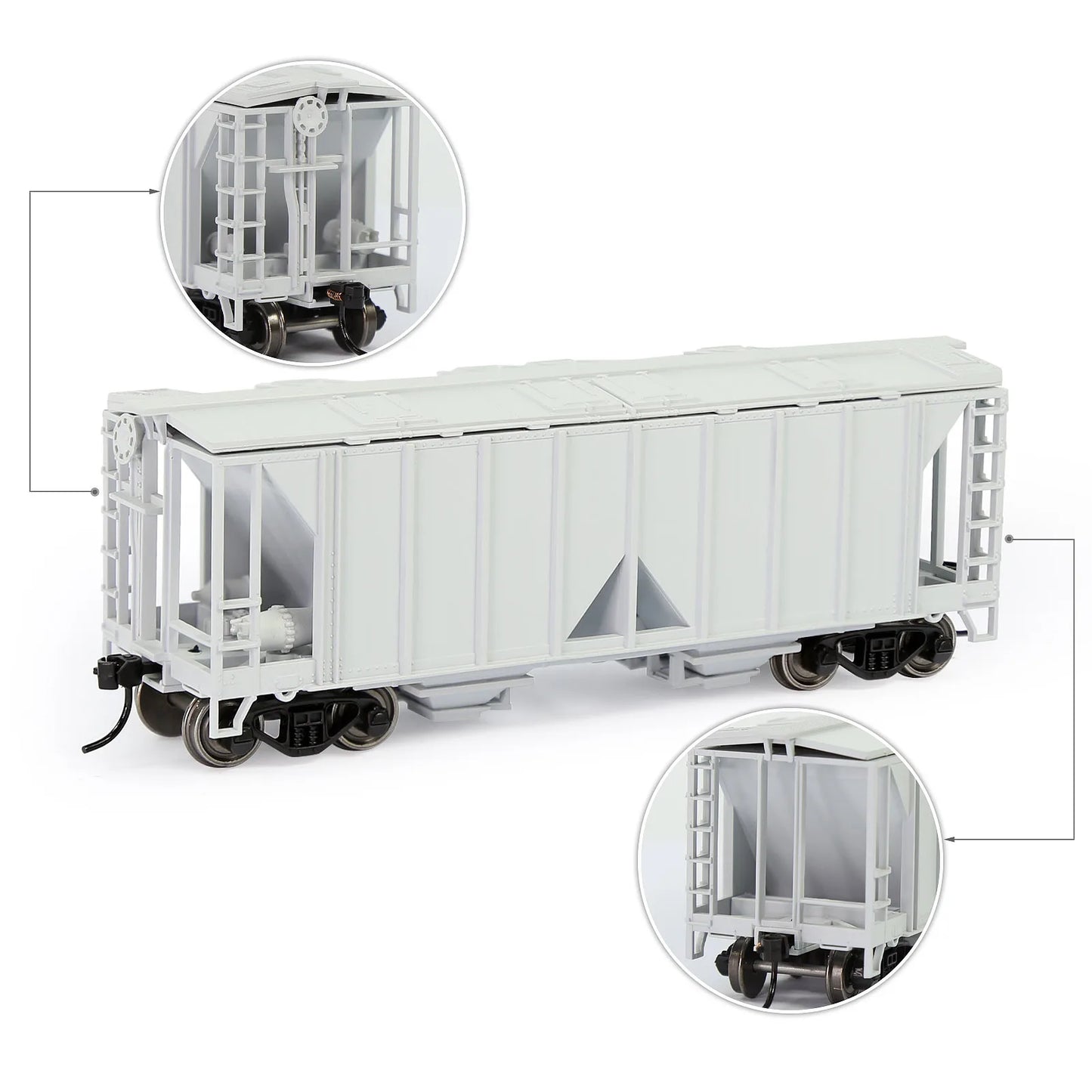 Evemodel Wagon 1 Unit HO Scale 2-Bay Covered Hopper Car 1:87 Model Trains Freight Car C8760