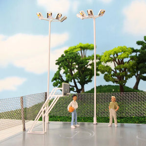 Model Railway HO Scale 1:87 Model Tower Lamps Street Lights 3V with Resistors for 12V for Garden Playground Stadium Layout