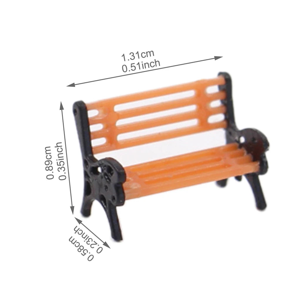 Evemodel 10pcs Model Trains Layout G O HO TT N Scale Model Bench Chair Settee for Park Garden Diorama