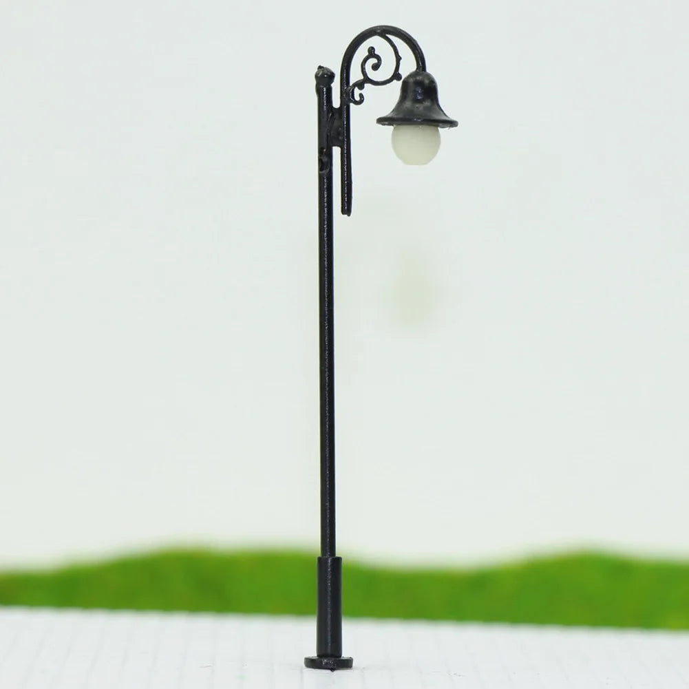 Evemodel 10pcs Model Railway HO Scale 1:87 Lamps Post Street Lights Warm White LEDs 2.65in LYM39