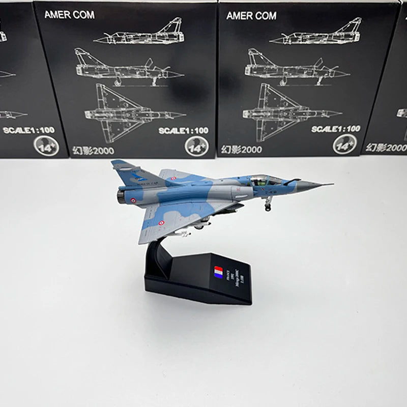 Diecast Metal 1/100 Scale French Mirage 2000 Fighter Jet Mirage-2000 Aircraft Model Planes