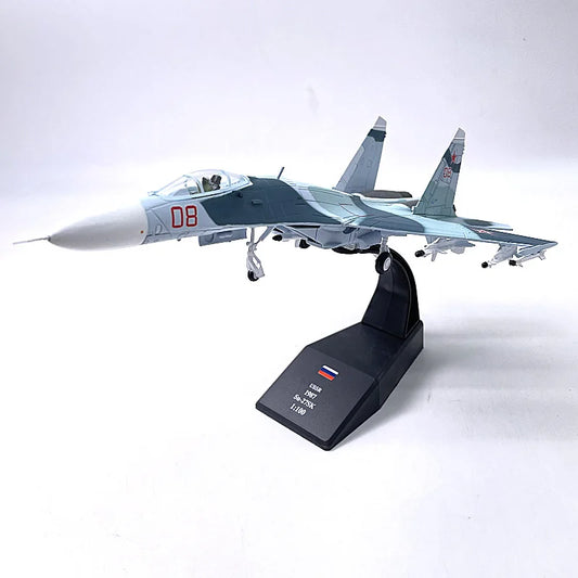 1/100 Scale SU-27 fighter jet alloy Russia Su27 Military Model Aircraft Model Plane