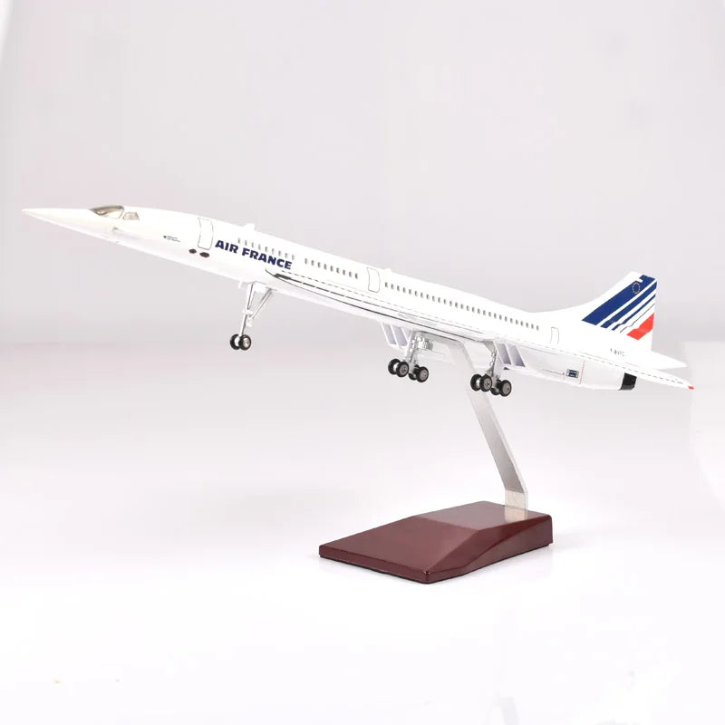 50cm Resin Diecast Air France Concorde With Light & Wheel  Plane Model Airplane Model Aircraft