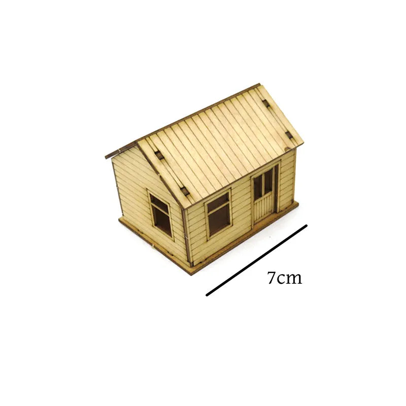 1/72 Scale Wooden House Assembly Puzzle Model Kit for DIY Home Decor