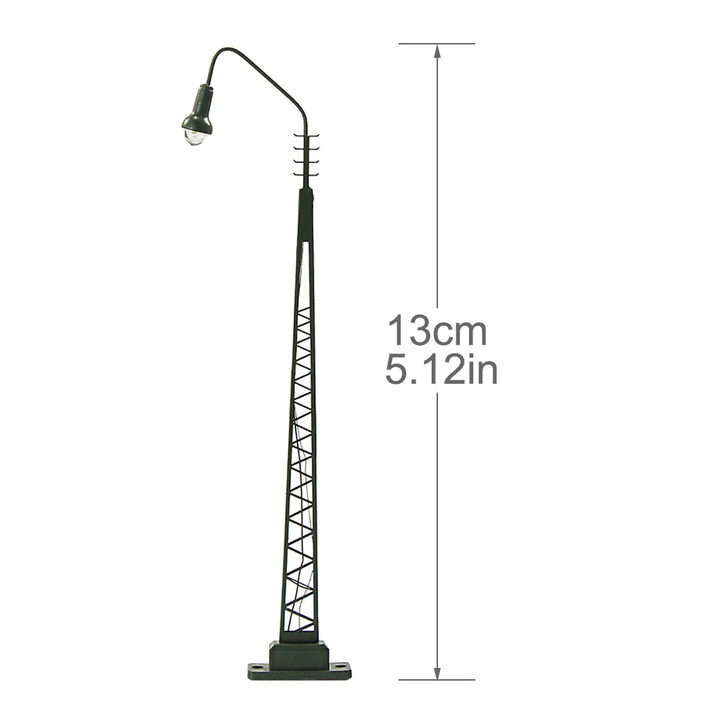 Evemodel 3pcs Model Railway Layout HO Scale 1:87 Lights Lattice Mast Lamp Track Light LQS47HO