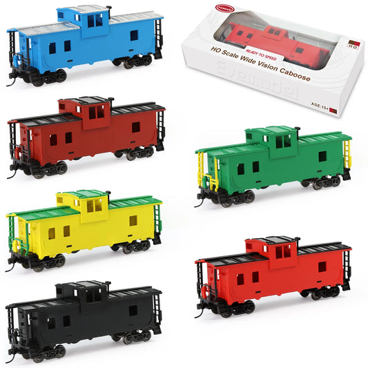 1 Unit Evemodel Trains - Painted Unlettered HO Scale 36' Wide Vision Caboose Wagons C8763