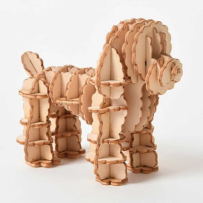 DIY Wooden Puzzle Model Animal Montessori Toys for Children Crafts Dachshund Skeleton Assembly Gifts Set for Kids Adults Teens