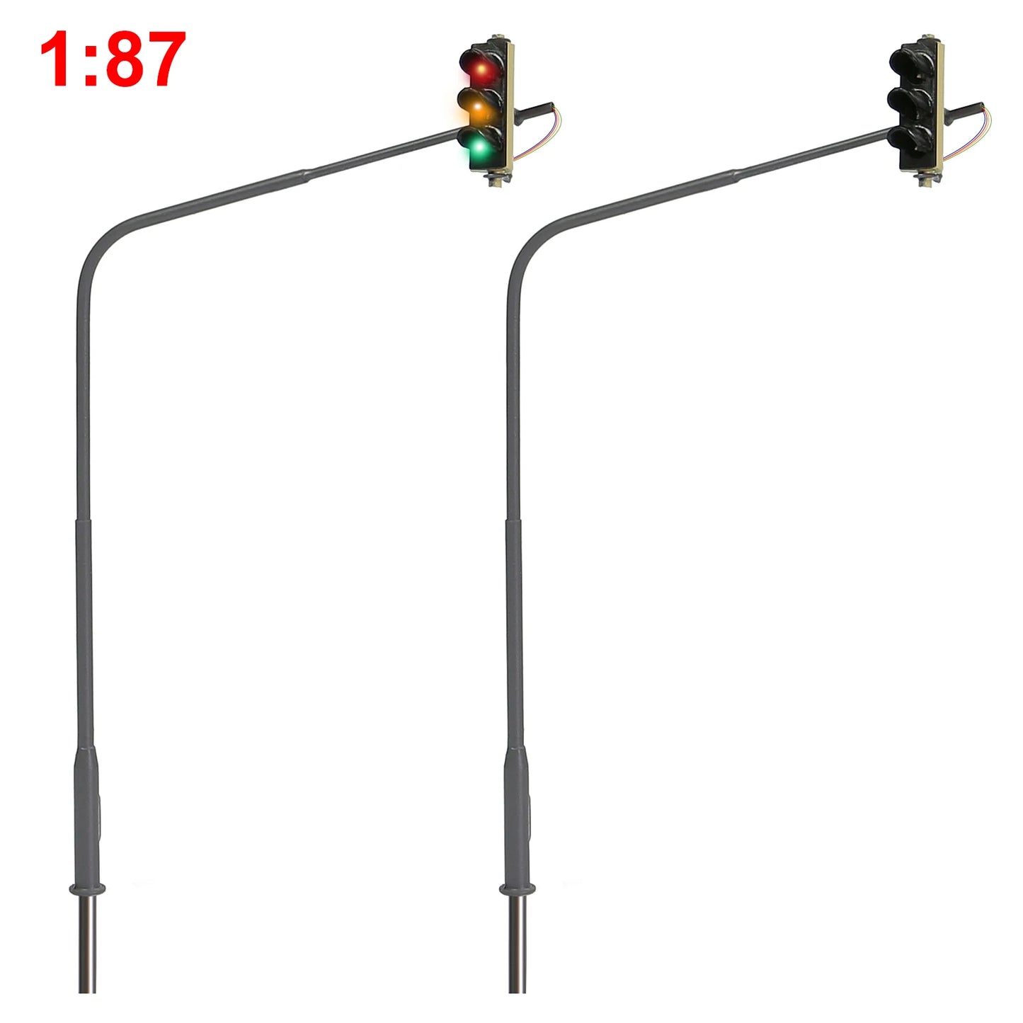 Evemodel HO Scale Traffic Lights Block Signals Hanging Single-sided for Left-hand Traffic (LHT) JTD8711L Pack of 2