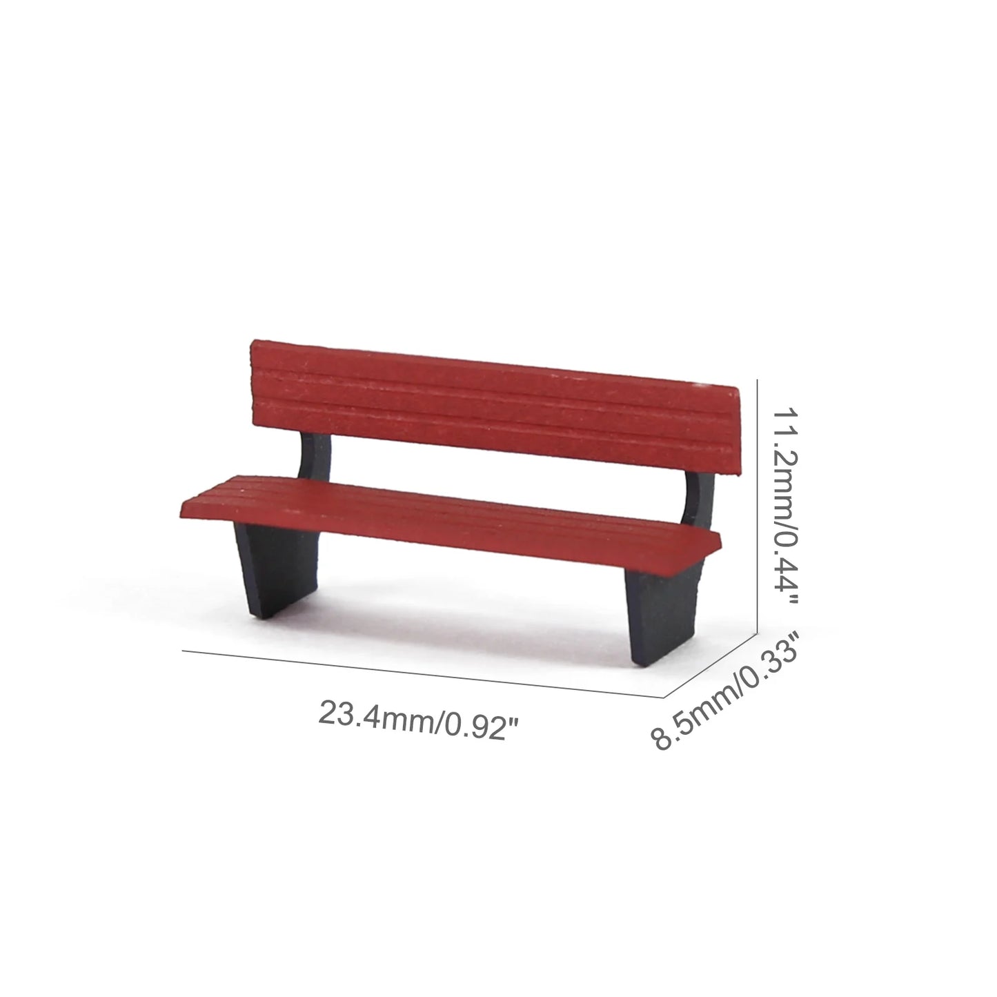 Evemodel 12pcs HO Scale 1:87 Platform Park Benches Street Garden Station Seats Chairs for Model Trains Landscape