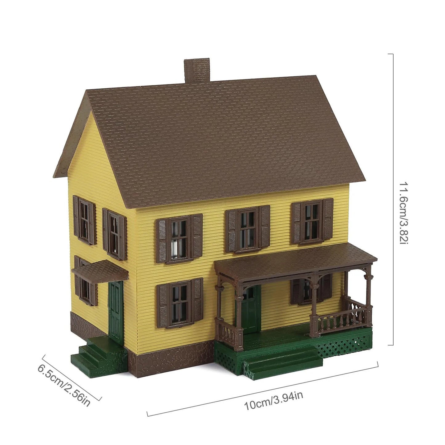 Evemodel HO Scale Model Village House 1:87 Assembled Painted Building with Porch JZ8709Y