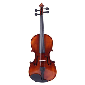 A 4/4 Violin in a dark goldenrod finish on a white background